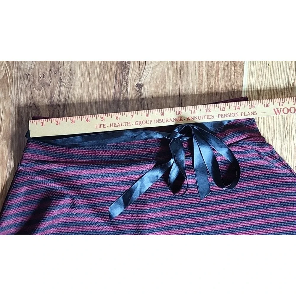 Gothic Fairy Striped Skirt Size Medium A Line Ribbon Black Red Studio 253 Whimsi